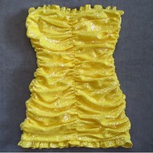 For love and lemons yellow mini dress